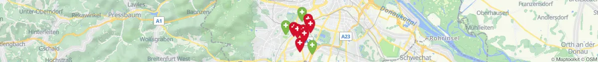 Map view for Pharmacies emergency services nearby Altmannsdorf (1120 - Meidling, Wien)